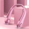 Портативный безлопастной мини-вентилятор на шею MM04 5 режимов охлаждения Розовый