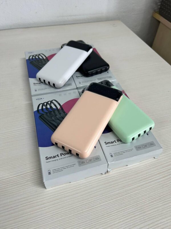Повербанк со встроенными кабелями KT T51X 50000mAh Персиковый