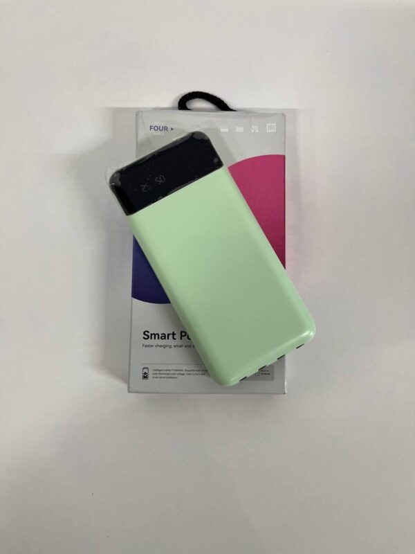 Повербанк с четким дисплеем и встроенными кабелям KT T51X 50000mAh Бирюзовый