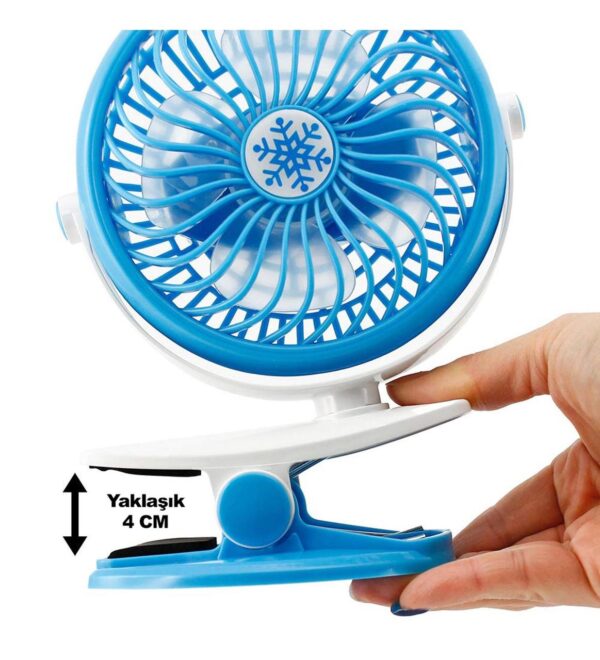 Портативный настольный мини вентилятор Moltis на прищепке Mini Fan WX 6503 ABS-пластик Blue