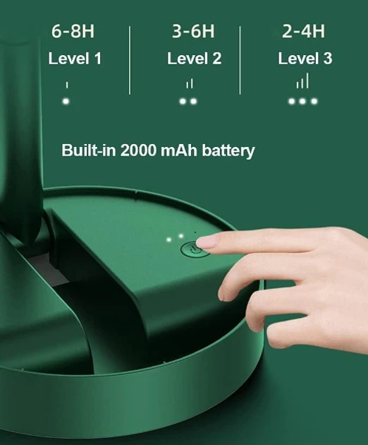 Складной аккумуляторный мини-вентилятор с USB-зарядкой XL 908 зеленый