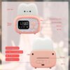 Настольные часы с будильником РОЗОВЫЙ, подсветкой и USB, Тостер /Детские часы с LED подсветкой