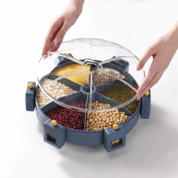 Карусель для зерен настенная с вращением 360° Kitchen Storage Box 6-in-1 кухонный набор для круп с креплением