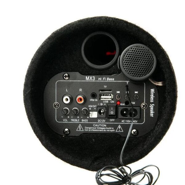 Колонка беспроводная Сабвуфер 5" Bluetooth FM 12В и 220В 500W BOSCA черная