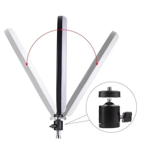 Кольцевая Led лампа Refil Light 16 см на круглом штативе с 2 держателями - L-16