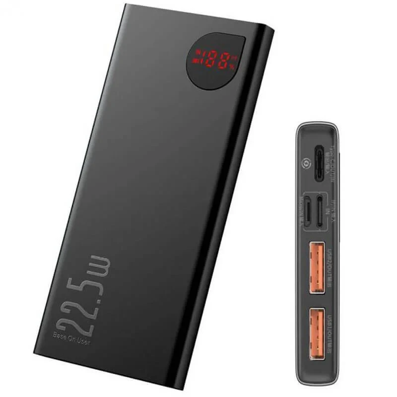 Портативний зарядний пристрій Baseus Adaman Metal Digital Display QC 22.5W 20000 mAh, чорний