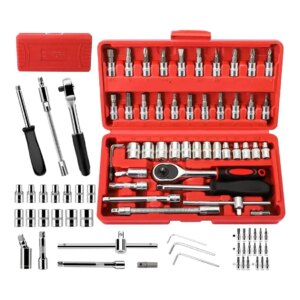 Автомобильный Набор Инструментов Piece Tool Set на 46 Ручных Инструментов в Пластиковом Кейсе