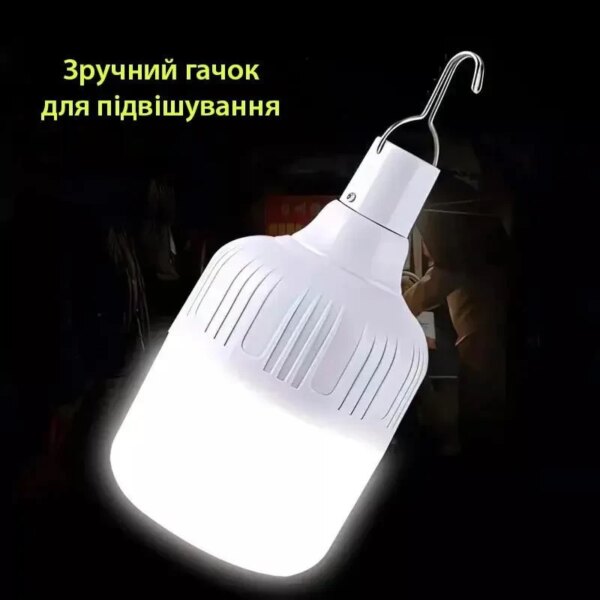Лампа для кемпинга на крючке аккумуляторная с зарядкой Micro USB Solar BL HY-701 10W