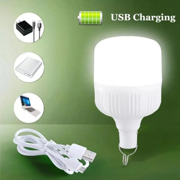 Лампа для кемпинга на крючке аккумуляторная с зарядкой Micro USB Solar BL HY-701 10W