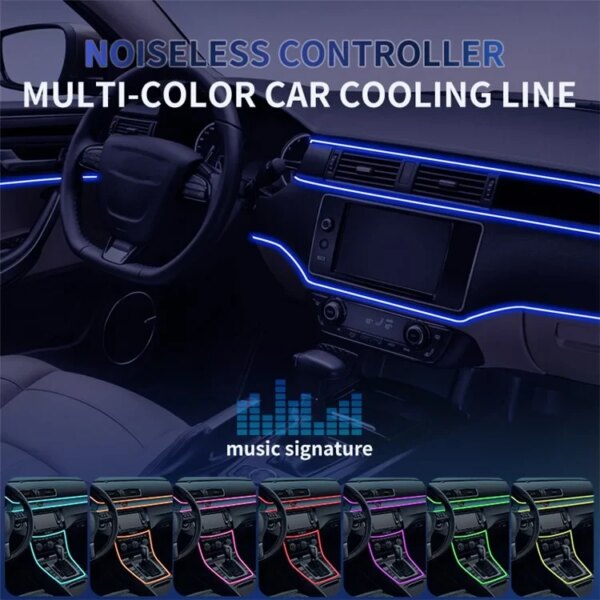 Подсветка салона авто Ambient light Rgb, светодиодная лента торпеды USB Bluetooth многоцветная