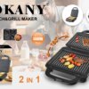 Мультипекарь со съемными формами 2 в 1 вафельница гриль бутербродница Sokany SK-08062 1400 Вт