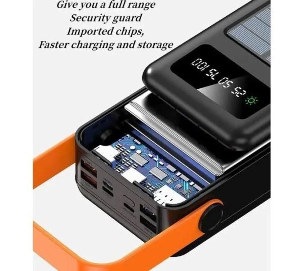 Power bank YM-635 40000mAh Solar Индикатор уровня заряда, Встроенный фонарь