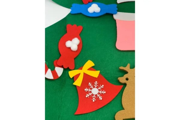 Детская Рождественская елочка с игрушками из фетра Chrismas Free Детская елочка на стену 95x70 см
