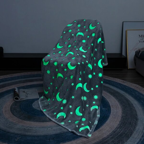 Светящийся теплый и нежный плед для детей и подростков 100x150 Magic Blanket Серый