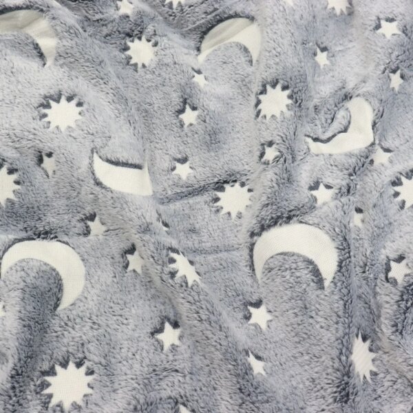 Светящийся теплый и нежный плед для детей и подростков 100x150 Magic Blanket Серый