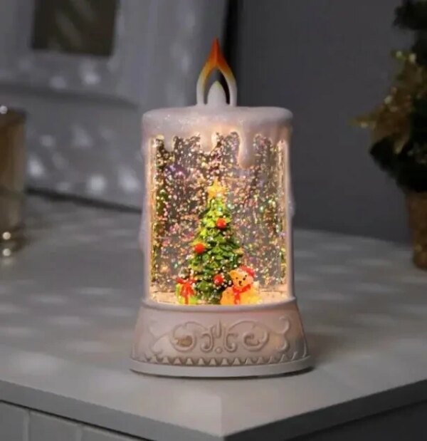 Новогодний музыкальный ночник-светильник XMAS wdl 23005c Музыкальная свеча