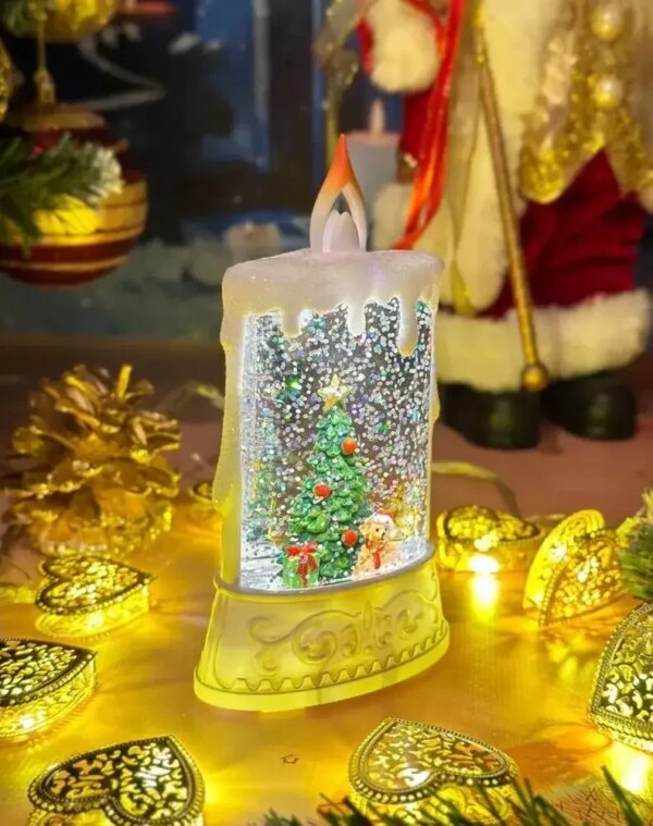 Новогодний музыкальный ночник-светильник XMAS wdl 23005c Музыкальная свеча