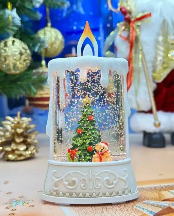 Новогодний музыкальный ночник-светильник XMAS wdl 23005c Музыкальная свеча