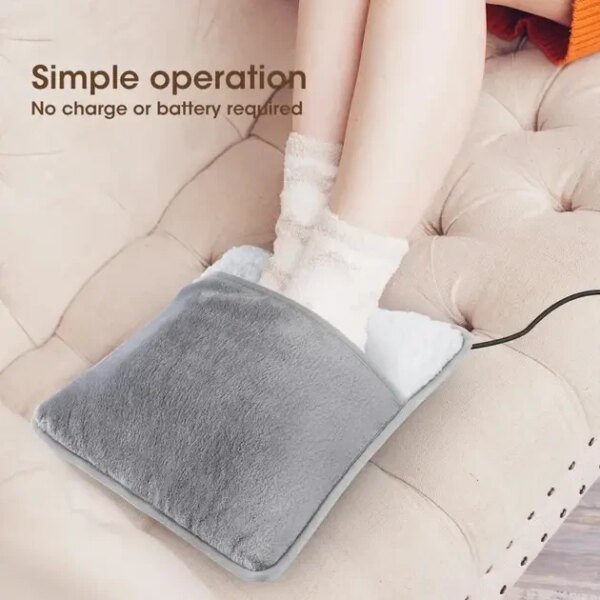 Портативная фланелевая грелка для ног с электрическим подогревом Foot warmer XL-997 Коврик с USB подогревом