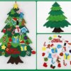 Детская Рождественская елочка из фетра Без игрушек Chrismas Free елочка на стену 95x70 см