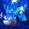 Музыкальный ночник-проектор с Bluetooth и пультом Карусель зайчиков WH-E11-02 Детский музыкальный ночник