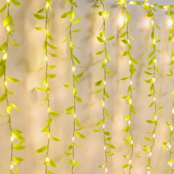 Гирлянда 200 Led зеленая ива теплый белый AND SF-56