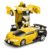 Машинка трансформер на радиоуправлении AToys Bugatti-Robot 1:18 световые эффекты Черно-желтая