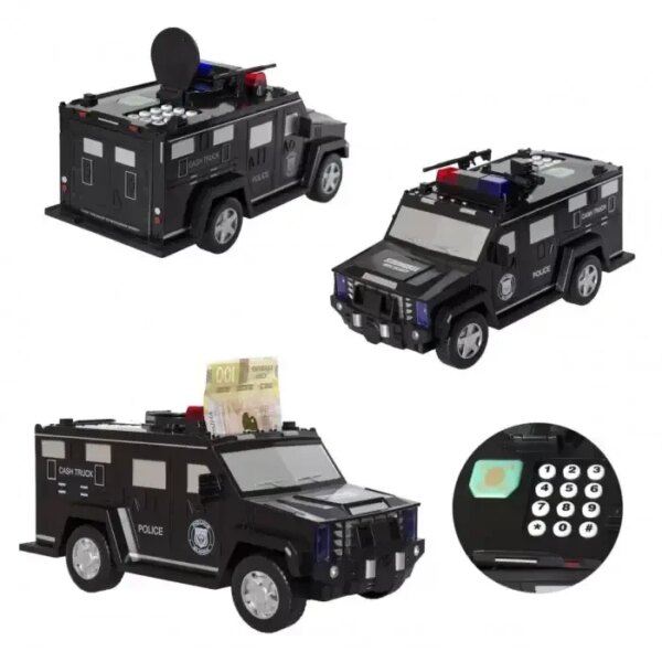 Электронная копилка-сейф Машина полиции Hummer CASH TRUCK 143 с кодовым замком