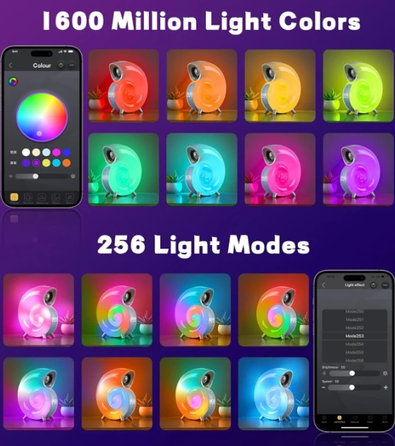 Беспроводная мини умная смарт колонка 4 в 1 с блютуз Сonch Music Light, 256 режимов освещения