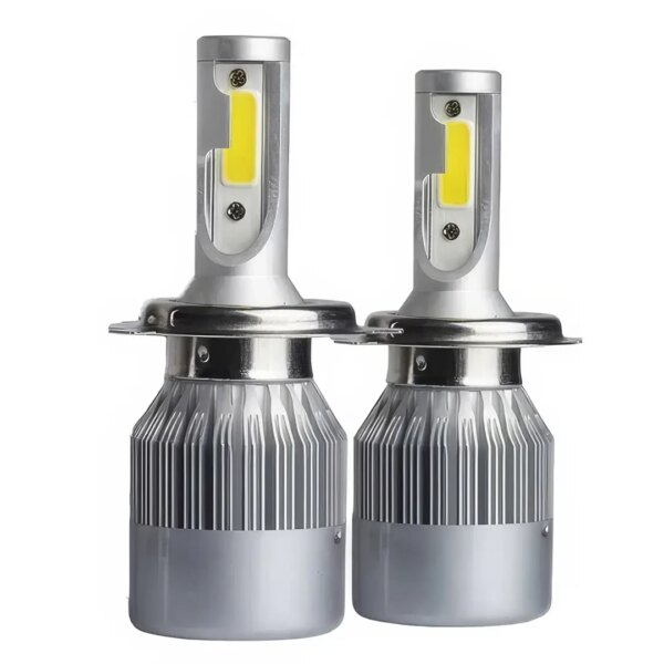 Комплект автомобильных светодиодных LED ламп с охлаждением С6 LED H4 LED лампы для авто 3800Лм