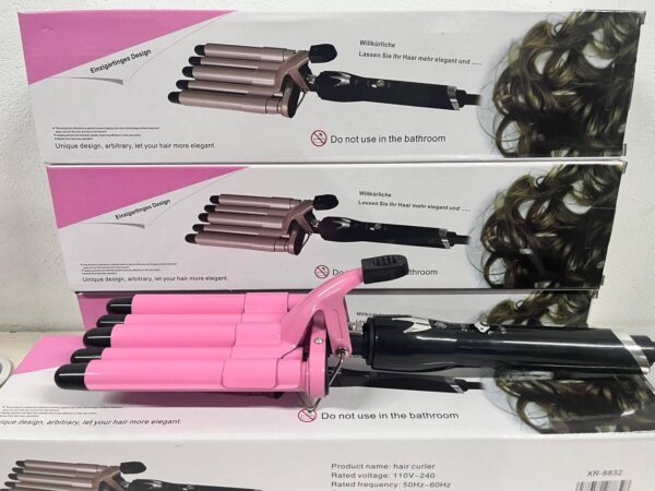 Плойка на пять волн Hair Curler с керамическим покрытием  KR-8832 Розовый