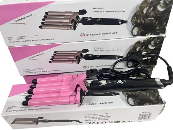 Плойка на пять волн Hair Curler с керамическим покрытием  KR-8832 Розовый