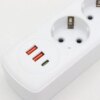 Удлинитель на 4 розетки +2USB,Type-c, 2м, Q603 Белый / Сетевой удлинитель / Переноска розетка / Сетевой фильтр