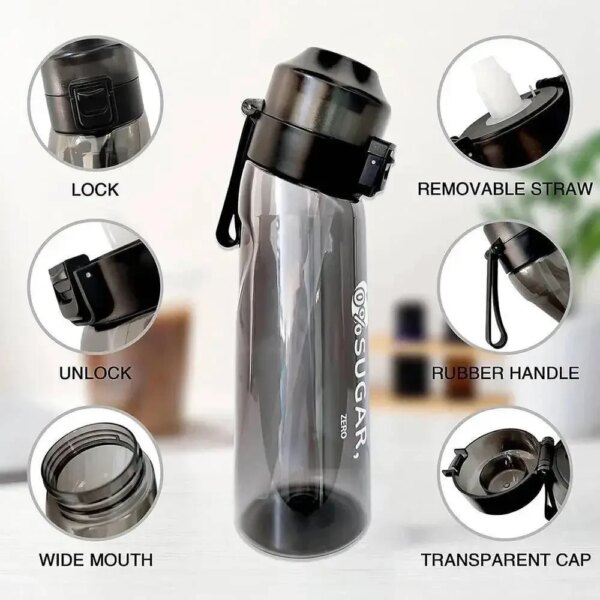 Бутылка ароматическая спортивная для воды Air Up Bottle 650 мл + 2 капсулы Черный