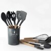 Силиконовый кухонный набор принадлежностей Kitchen stuff 12 предметов BLACK