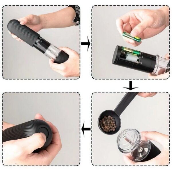 Электрическая мельница для специй salt and pepper mills black salemarket