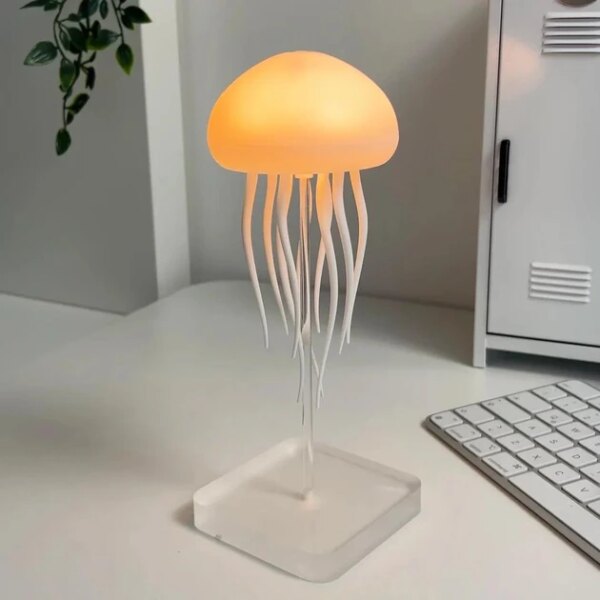 Ночник LED лампа Медуза с USB NTL-5B с движениями и цветопередачей RGB Белий