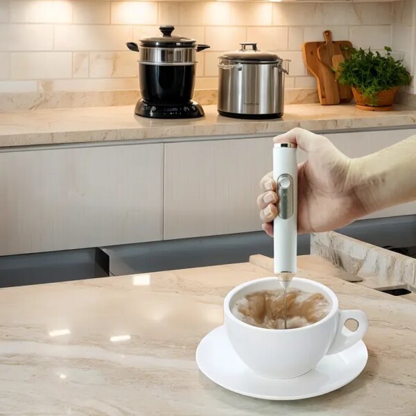 Миксер капучинатор Электрический, портативный, беспроводной 3 скорости EGG BEATER 1-50 Белый