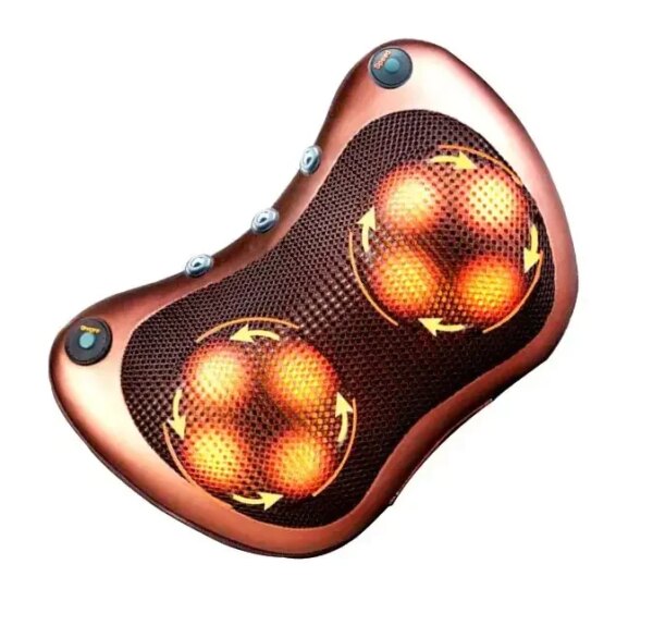 Роликовая массажная подушка для спины и шеи Massage pillow | массажная подушка | массажер с подогревом