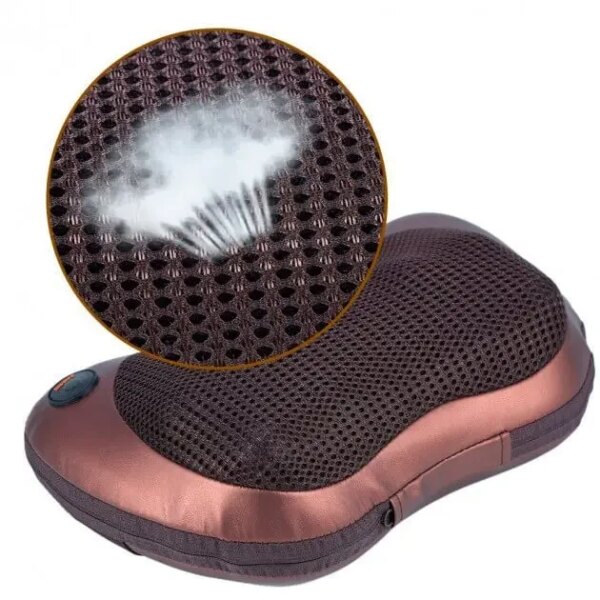 Роликовая массажная подушка для спины и шеи Massage pillow | массажная подушка | массажер с подогревом
