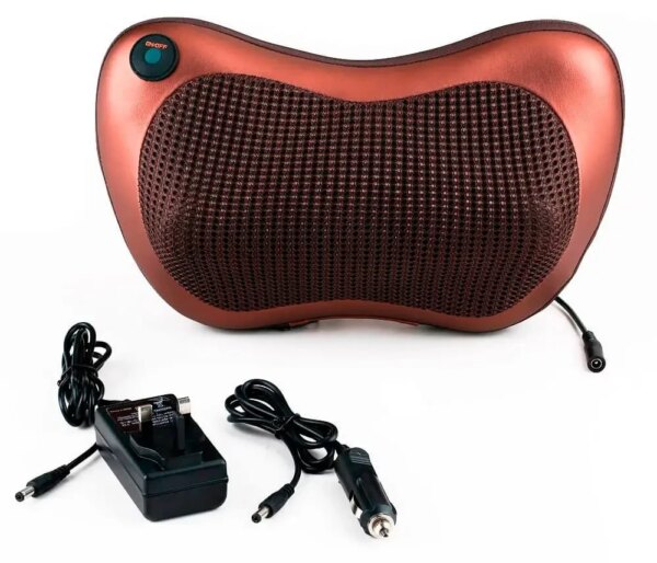 Роликовая массажная подушка для спины и шеи Massage pillow | массажная подушка | массажер с подогревом