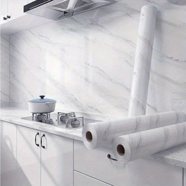 Self-Adhesive Marble-Look Film for Kitchen, Furniture Self-Adhesive Film, Decorative Film, 6m by 2m