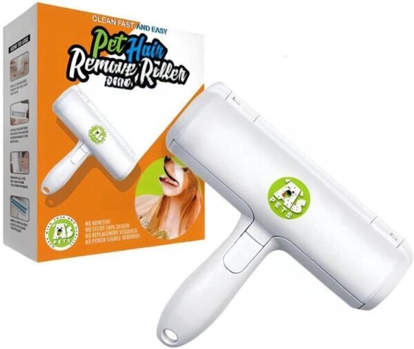Щетка для сбора и удаления шерсти животных Белая Pet Hair Remover Roller ролик с контейнером для чистки