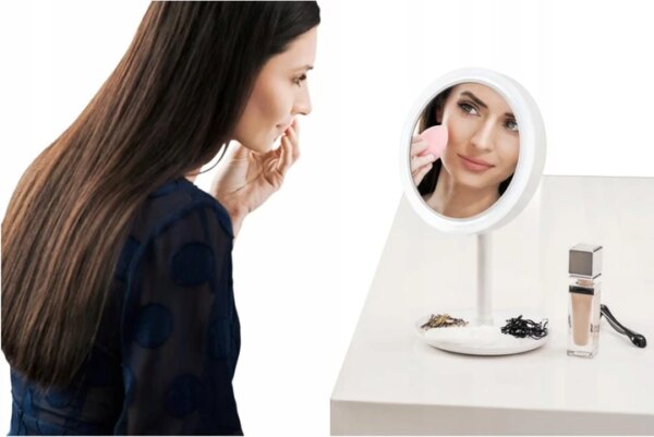 Круглое зеркало с подсветкой Beauty Breeze Mirror | Настольное косметическое зеркало с подсветкой
