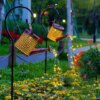 Садовый светильник-лейка, кувшин, чайник на солнечной батарее, кованая лампа 80 см, светодиодная.