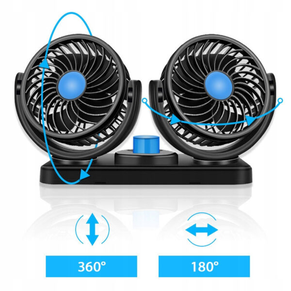Автомобильный вентилятор CAR SMALL FAN 12V F30  Двойной вентилятор на приборную панель 12 В