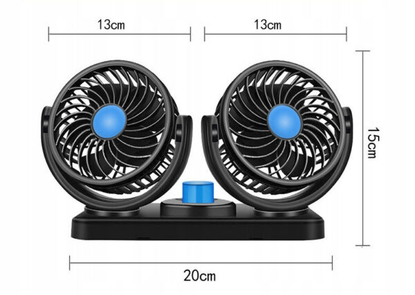 Автомобильный вентилятор CAR SMALL FAN 12V F30  Двойной вентилятор на приборную панель 12 В