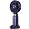 Портативный вентилятор Mini fan XL-880 диаметр 9 см с подставкой для телефона и дисплеем синий