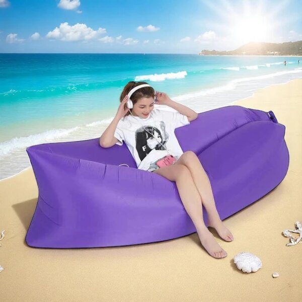 Ламзак надувной матрас для отдыха AIR CUSHION 180х70 Фиолетовый