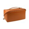 Вместительная косметичка с диагональной застежкой CosmyCase, коричневая